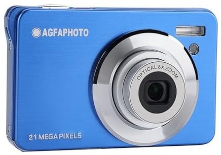 AGFA Photo Realishot DC8300 - Fotocamera digitale compatta, 18 MP, video Full HD, schermo LCD da 2,7, zoom ottico 8x, batteria al litio, blu