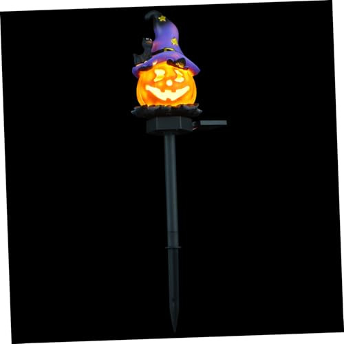 HOLIDYOYO Lumière Solaire Halloween Résine avec Piquet de Courge Décoration Extérieure pour Jardin pour Villa Parc et Chemin Facile à Installer Éclairage pour Halloween