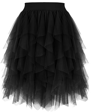 Dressever Damen Tüllrock A-Linie Tüll Ballett Tutu Röcke | Feenrock;Freizeitrock Karneval Party Rock;Halloween Tüllrock;Karnevals Tüllrock;Maskenballkostüm