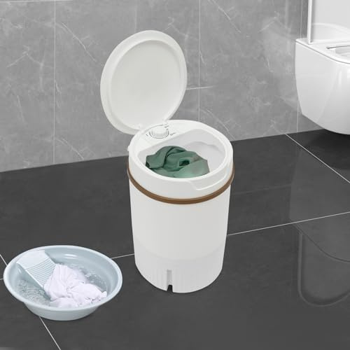 MEHOOSPVN Mini-Waschmaschine Mobile, Tragbare Waschautomat bis 1Kg Kleidung mit Abtropfkorb für Reisewaschmaschine, Wohnwagen, Wohnmobile, Geringer Wasser- und Energieverbrauch, Weiß