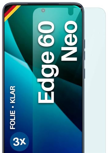 moex für Motorola Edge 60 Neo Schutzfolie Displayschutz Folie Ultra-klar HD 0,2 mm kompatibel mit jeder Hülle, Anbringen ohne Blasen, Handyfolie Extra Kratzfest, FlexProtect 3 Stück