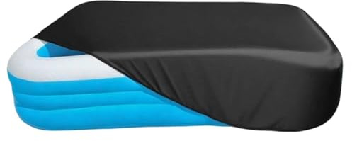 Cubierta Hinchable para Piscina,Cubierta Rectangular con Correas de sujeción | Cobertor Antipolvo para Piscina,para jardín al Aire Libre, Patio Trasero, Patio, césped y Zona de