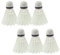 Sport-Tec Federbälle für Badminton Ersatzbälle aus Kunststoff für Indoor & Outdoor, 6er Set, Nylonkorb & Schaumfuß