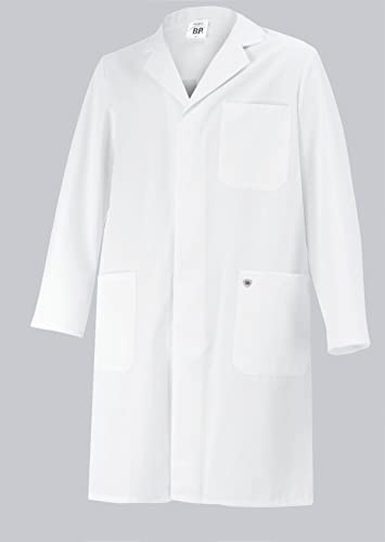 BP 1656-400-21-3XLn Unisex-Mantel, Langarm, Kragen mit Aufschlag, 215,00 g/m² Stoffmischung, weiß, 3XLn