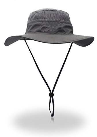 Saoirse.Hats Hut Herren Sommer Outdoor, Sonnenhut Männer UV Schutz, Fischerhut Unisex Faltbar Atmungsaktiv, Wanderhut Erwachsene Größe 60, Dunkel Grau