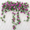 JUSTOYOU 2 Pack 7.2ft Künstliche Fake Rose Girlande Reben Hängende Seide Blumen für Outdoor Indoor Hochzeit Wand Badroom Dekoration (Lila)