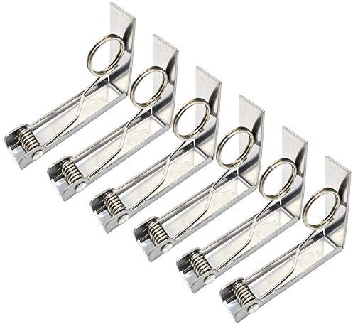 Latom Tischdeckenklammern, Klammer Halterung Set mit 6 extra großen Tischdeckenklammern für Home Party & Picknick (bis 6,1 cm)