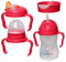 b.box 4 Deckel in 1 Tasse für Babyfütterung, auslaufsichere Trinkflasche für Kleinkinder, 240 ml, Übergangs-Schnabeltasse mit BPA-freiem Premium-Silikon-Kunststoff, spülmaschinenfest (Himbeere)