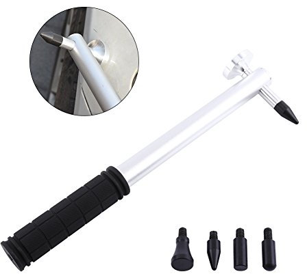 Terisass Tap Down Hammer Aluminum Paintless Dent Repair Removal Hammer Universal Knockdown Tool Kit with 5 Pcs Heads