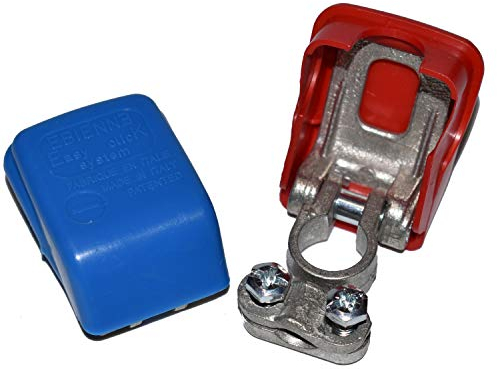 Easy Click® Polklemmen für Autobatterie, Fahrzeugbatterie, Batterie Polklemmen, Schnellklemmen, Polklemme mit Schnellverschluss – Batterieklemmen mit Schnellverbinder bis 50 mm² in rot und blau