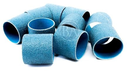 Benchmark Abrasives Fundas de banda abrasiva en espiral de circonita de 1-1/2 pulgadas x 1-1/2 pulgadas para amoladora de troquel taladro giratorio para terminar metal, madera, plástico (paquete de