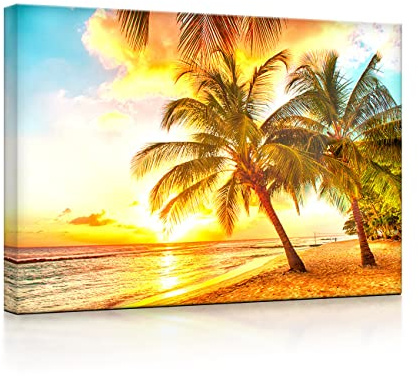 lightbox multicolor | Bilder mit LED Beleuchtung | Sonnenuntergang in der Karibik auf Barbados | 100x70 cm | Front Lighted