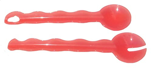 Tupperware Impressions Salatbesteck Zange ineinandergreifende Löffel Wassermelone Rot