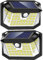 LANSOW 188 LED Luce Solari Esterno, IP65 Impermeabile Faretto Led Da Esterno Con Sensore Di Movimento, 3 Modalità Lampada Solare da Esterno per Giardino, Patio e Garage (2 Pezzi, Bianco Freddo)