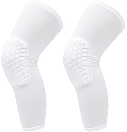 RiToEasysports Tutore per Ginocchio, Tutore per Ginocchio 2 Pezzi Manicotto per Ginocchio a Compressione Anticollisione a Nido d'Ape Allungato Unisex per Pallacanestro