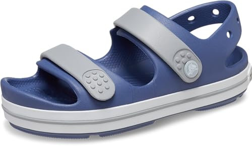 Crocs Crocband Cruiser Sandal K, Sandalias Unisex niños, Bijou Blue Light Grey, 33/34 EU