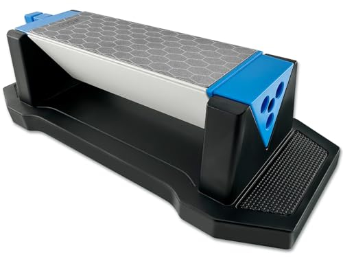 N&S Juvyig Diamond Sharpening Stone 3 Sides Grit 400/1000/8000 - Knife Sharpening Stone w/Angle Guide - Premium Industrial Diamond & Ceramic Whetstone