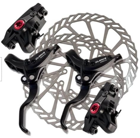 Clarks Cycle Systems M2 Hydraulic Disc Brake Set, Including Rotors, Olives, IS Mounts, Black, 160/160mm