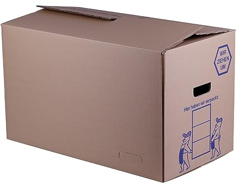 Umzugskartons, Bücherkartons, Wellpappe, Braun, 650 x 350 x 370 mm, Größe 4, 10 Stück