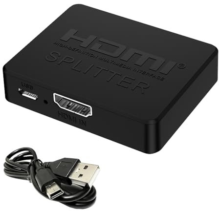 Divisor 4K, Adaptador HDMI 1 en 2 Salidas, Distribuidor HDMI 1080P Compatible con Xbox, PS4/3, DVD, HDTV, Dos Televisores