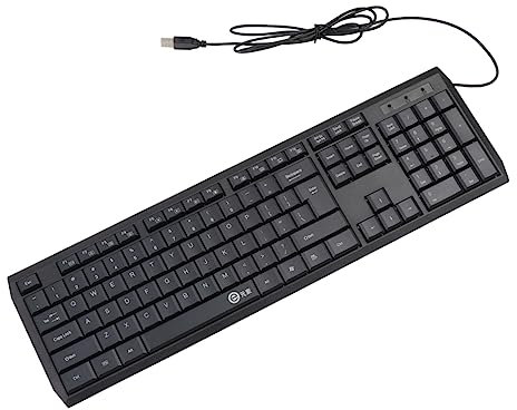 Angoily Tastiera Cablata Silenziosa Design Sottile Per Ufficio Struttura in Metallo Abs Nero
