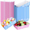WWmily 48 Pcs Baby Gender Reveal Food Trays Disposable Deepened Pink and Blue Girls Boys Gender Reveal Party Plates Tableware Gender Table Party Supplies for Baby Shower Birthday Decorations