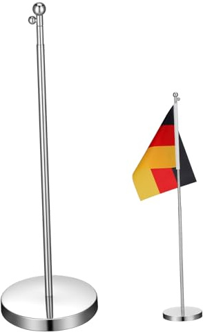 BESPORTBLE Teleskopischer Fahnenhalter Edelstahl Desktop Flaggenhalter | Fahnenmast Und Basisdesign, Desktop Dekoration Und Büro, Kompakt Und Leicht