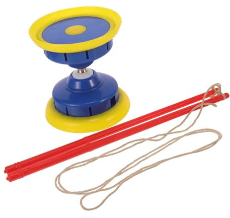 KOMBIUDA Dreifach Diabolo Jonglier Diabolo Für Kinder Und Senioren Bruchsicheres Material Inkl Sticks Chinesisches Fitnessspielzeug Für Freizeit Und Training