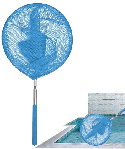 YNPQTDS Poolnetze Zum Reinigen 85 cm X 20 cm Pool Kescher Edelstahl Schmetterlings Net Mit Teleskopstange Starker Rahmen Poolzubehö Fischernetz Ausziehbar Pool Fischernetz Für Garten Pool Outdoor