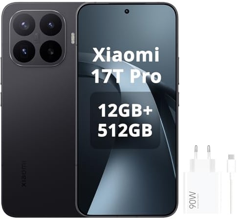 XIAOMI 17T Pro Smartphone 12GB+512GB- Handy mit Android, 6,83 Zoll 144Hz Eye-Care Display, 7000mAh Silizium-Kohlenstoff-Akku, Leica 5X Telekamera, Schwarz,Included 90W Charger