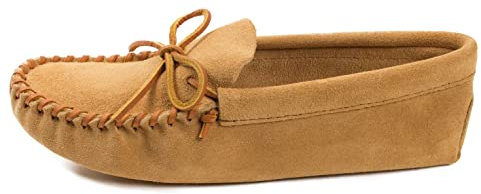 Minnetonka Mocasines de Piel con Cordones para Hombre, 5 UK, Tan, 43.5 EU