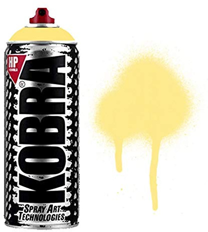 KOBRA HP High Pressure Spray Paint 400ml Can – Professional Grade 100% Acrylic Formula with Matte Finish for Graffiti, Street Art, Crafts & Multi-Surface Use (410 Parmesan)