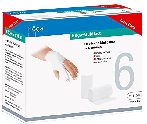 Höga-Mubilast elastische Mullbinde, 6cm x 4m, 20 Stück