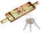 sourcing map Dorado Tono Cruz Llaves Metal Centro Enrollable Persiana Puerta Cerradura para Garaje