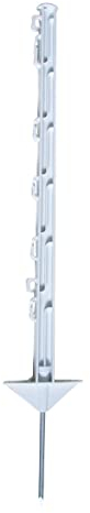 Weidezaunpfahl Wildabwehrpfahl 75cm 5 Bandösen 2 Seilösen mit Stahlnagel (10er Pack)