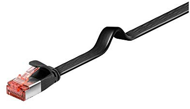 goobay 94238 Cat 6 Flat Patch Cable U/FTP 15m Black