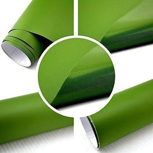 TipTopCarbon 6,57€/m² Autofolie Matt Dunkelgrün 1m x 1,52m Auto Folie selbstklebend mit Luftkanälen 3D Flex
