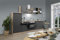 Respekta Einbau Küche Küchenzeile 270 cm Eiche Sonoma Sägerau Front grau inkl. Designer-Schräghaube