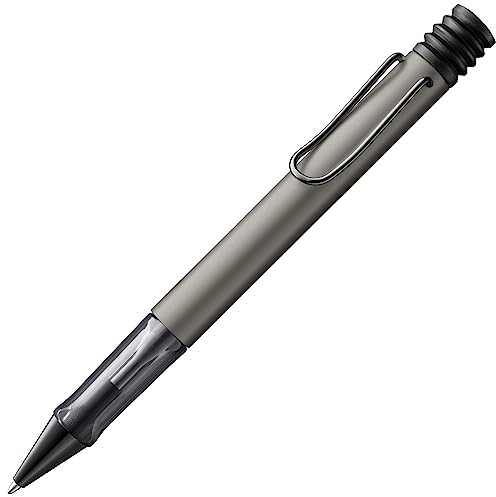 LAMY Lx edler Kugelschreiber 257 aus Aluminium in der Farbe ruthenium mit Edelmetallveredelung und Metallclip veredelt, inkl. Großraummine LAMY M 16 Strichbreite M in schwarz und Geschenkverpackung