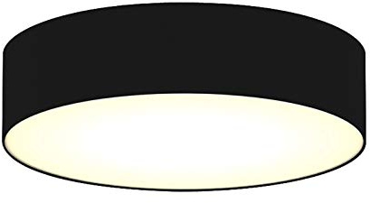 Smartwares Elegante Deckenleuchte mit LED Licht - Lampenschirm aus schwarzem Stoff Ø40cm - Warmes Licht durch satinierte Abdeckung