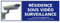 Panneau - Résidence Sous Vidéo Surveillance - Plastique rigide PVC - Dimensions 210 x 75 mm - Film de protection UV et anti graffiti