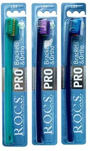 R.O.C.S. PRO Brackets & Ortho Zahnbürste - Intelligentes Bürstsystem - Entwickelt in Zusammenarbeit mit Zahnärzten- Intelligentes Zähneputzen- Hochwertige Borsten