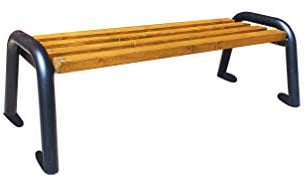 PRIMARIO Gartenbank Ohne Lehne Park Holz Massiv Sitz Garten Balkon Metall Wetterfest Robust Stabil Langlebig Gartenmöbel Erwachsene und Kinder Outdoor (Pinie, 150cm, CE)