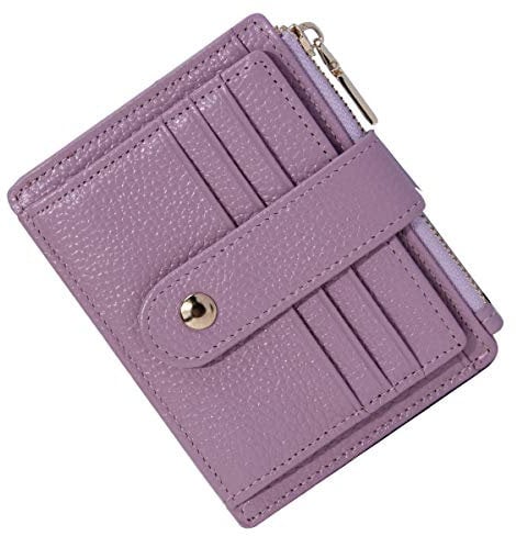 BTNEEU Homme Femme Porte Carte de Credit Cuir RFID Blocage Portefeuille Cuir Petit, Porte Carte Slim avec Poche à Monnaie, Petit Porte Monnaie Cuir avec 9 Emplacements de Carte, Violet, Petit