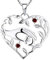 YL Mama Kette 925 Sterling Silber Januar Geburtsstein Granat Mutter halten Kinderhand Anhänger Halskette Geschenke für Mama