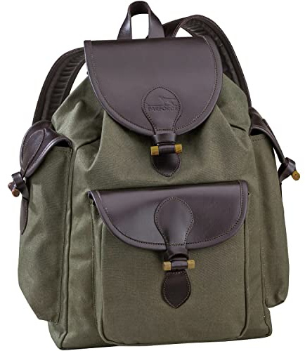 Parforce Rucksack mit Lederapplikationen Oliv
