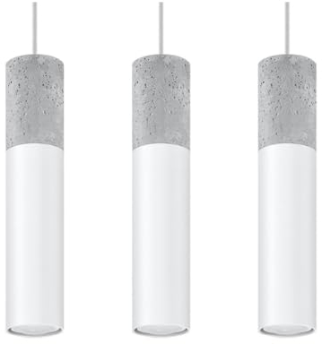 Sollux Pendelleuchte – Pendelleuchte Esstisch – Hängeleuchten & Pendelleuchten – Deckenlampe Hängend – Glühbirne Nicht im Lieferumfang Enthalten – BORGIO 3L Weiß - GU10-Fassung