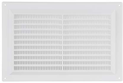 Steinberg14 Griglia di Aerazione Rettangolare 250x170 mm - Griglie di Aerazione in Plastica Bianca - Serranda di Scarico dell'aria con flangia - Coperchio di Sfiato Interno a Parete e a Soffitto