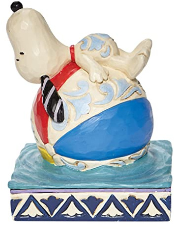 Enesco Peanuts by Jim Shore Snoopy Lounging on a Beach Ball Figur, 12 cm, Mehrfarbig