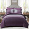 Purple White Striped Bedding Set 3 Pieces Striped Duvet Cover Set Super Soft Microfiber Bedding Set (1 Duvet Cover,2 Pillowcase,King Size 220x230 cm)